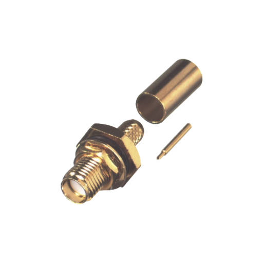 CONECTOR SMA HEMBRA INVERSO DE CHASIS EN D PLANO, ANILLO PLEGABLE PARA CABLE RG-142/U, ORO/ ORO/ TEFLÓN.-Conectores-RF INDUSTRIES,LTD-Bsai Seguridad & Controles