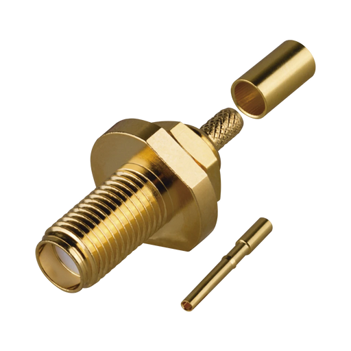 CONECTOR SMA HEMBRA DE ROSCA IZQUIERDA, MONTAJE FRONTAL EN PANEL PARA CABLES DEL GURPO B, ORO/ ORO/ TEFLÓN.-Conectores-RF INDUSTRIES,LTD-Bsai Seguridad & Controles
