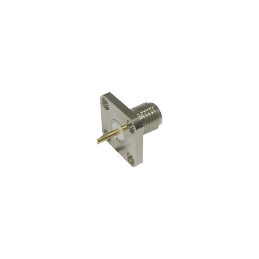 CONECTOR SMA HEMBRA, MONTAJE DE PANEL CUADRADO, 4 PERFORACIONES, SOLDABLE, NIQUEL/ ORO/ TEFLÓN.-Conectores-RF INDUSTRIES,LTD-Bsai Seguridad & Controles