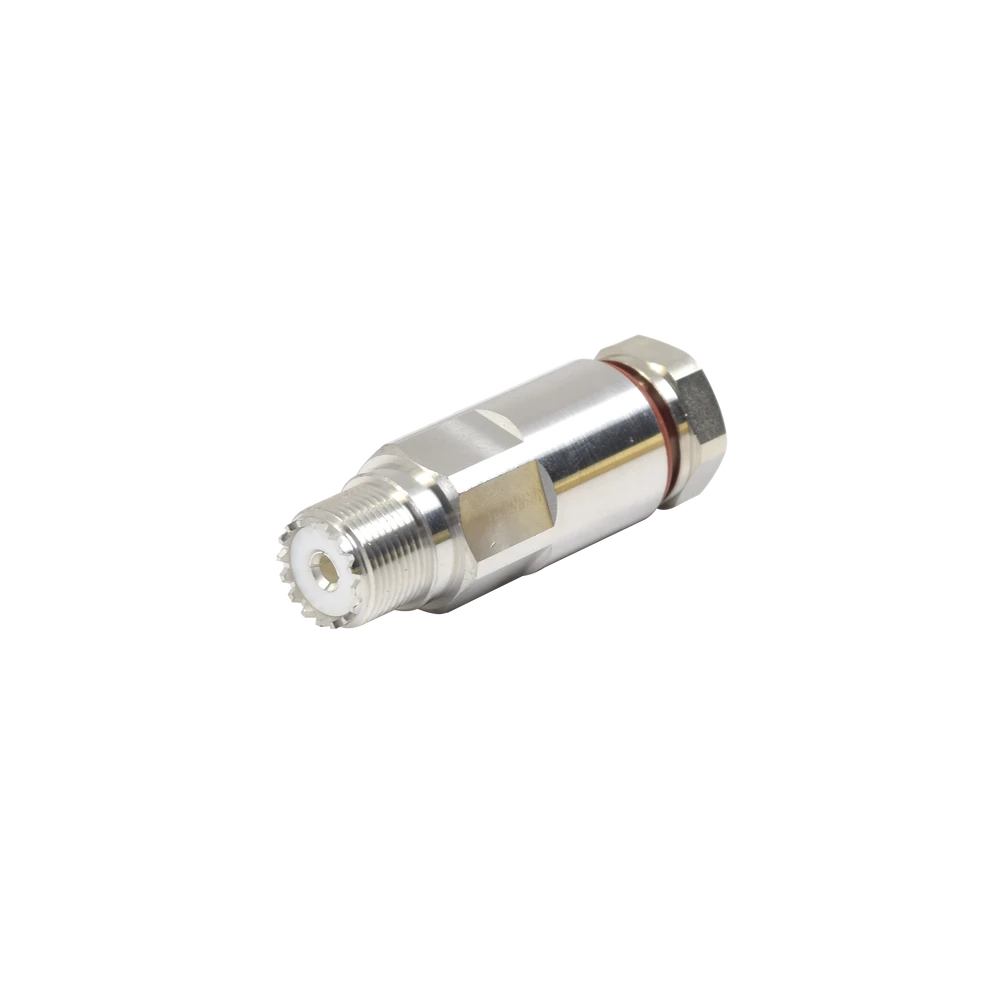 CONECTOR UHF HEMBRA (SO-239) DE ROSCA PARA CABLE LDF4-50A, BRONCE BLANCO/ PLATA/ TEFLÓN.-Conectores-RF INDUSTRIES,LTD-Bsai Seguridad & Controles