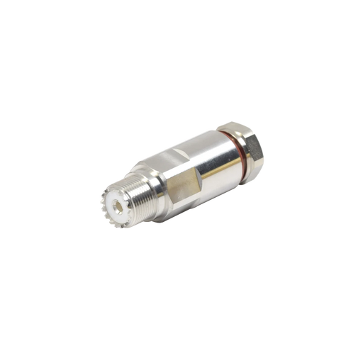 CONECTOR UHF HEMBRA (SO-239) DE ROSCA PARA CABLE LDF4-50A, BRONCE BLANCO/ PLATA/ TEFLÓN.-Conectores-RF INDUSTRIES,LTD-Bsai Seguridad & Controles