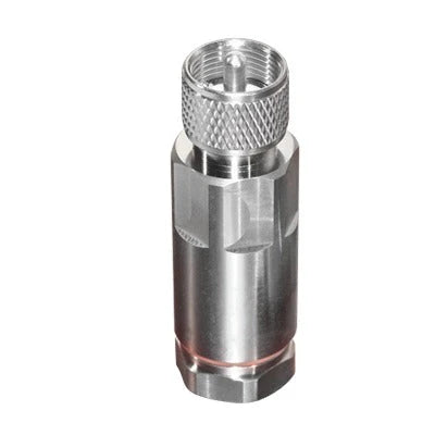 CONECTOR UHF MACHO (PL-259) DE RF INDUSTRIES, PARA CABLE HELIAX DE 1/2 LDF4-50A, TIPO ROSCA, BRONCE BLANCO/ PLATA/ TEFLÓN.-Conectores-RF INDUSTRIES,LTD-Bsai Seguridad & Controles