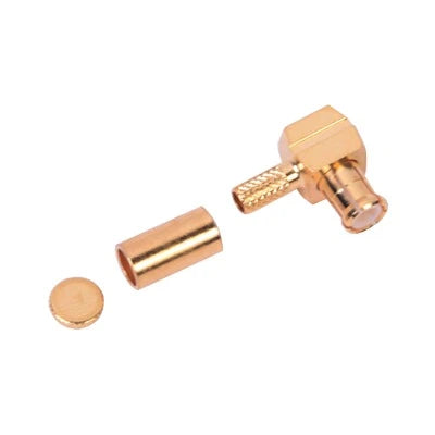 CONECTOR MCX MACHO EN ANGULO RECTO DE ANILLO PLEGABLE PARA CABLE RG-174/U, 8216, ORO / ORO / TEFLÓN.-Conectores-RF INDUSTRIES,LTD-Bsai Seguridad & Controles