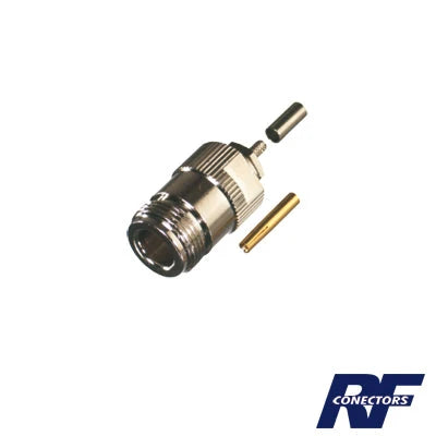 CONECTOR N HEMBRA DE ANILLO PLEGABLE PARA CABLE RG-316, NIQUEL/ ORO/ TEFLÓN.-Conectores-RF INDUSTRIES,LTD-Bsai Seguridad & Controles
