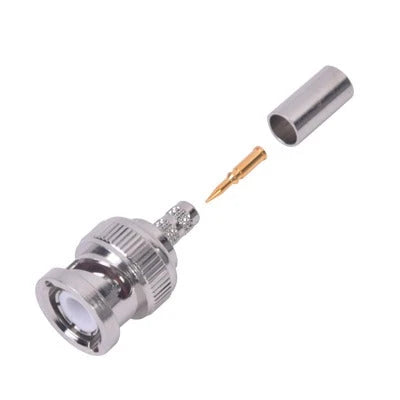 CONECTOR BNC MACHO DE ANILLO PLEGABLE PARA CABLE LMR-195, RG-58/U, RG-142, NÍQUEL/ ORO/ TEFLÓN.-Conectores-RF INDUSTRIES,LTD-Bsai Seguridad & Controles