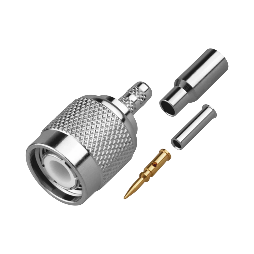 CONECTOR TNC MACHO DE ANILLO PLEGABLE PARA CABLES RG-142/U, GRUPO C1, BRONCE BLANCO/ ORO/ TEFLÓN.-Conectores-RF INDUSTRIES,LTD-Bsai Seguridad & Controles