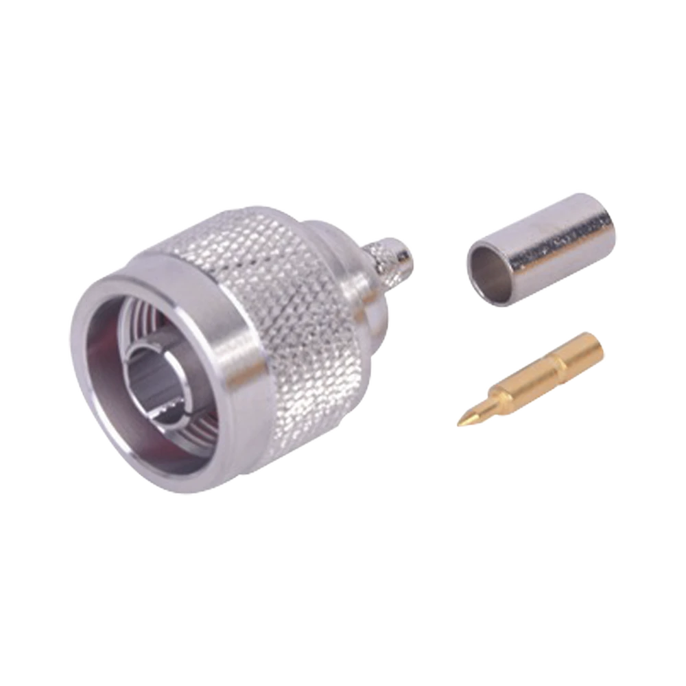 CONECTOR N MACHO COAXIAL DE ANILLO PLEGABLE PARA CABLE RG-142/U, NIQUEL/ ORO/ TEFLÓN.-Conectores-RF INDUSTRIES,LTD-Bsai Seguridad & Controles