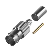 CONECTOR BNC HEMBRA DE ANILLO PLEGABLE PARA CABLE RG-179/U, PIN SOLDABLE, GRUPO S, NÍQUEL/ ORO/ TEFLÓN.-Conectores-RF INDUSTRIES,LTD-Bsai Seguridad & Controles