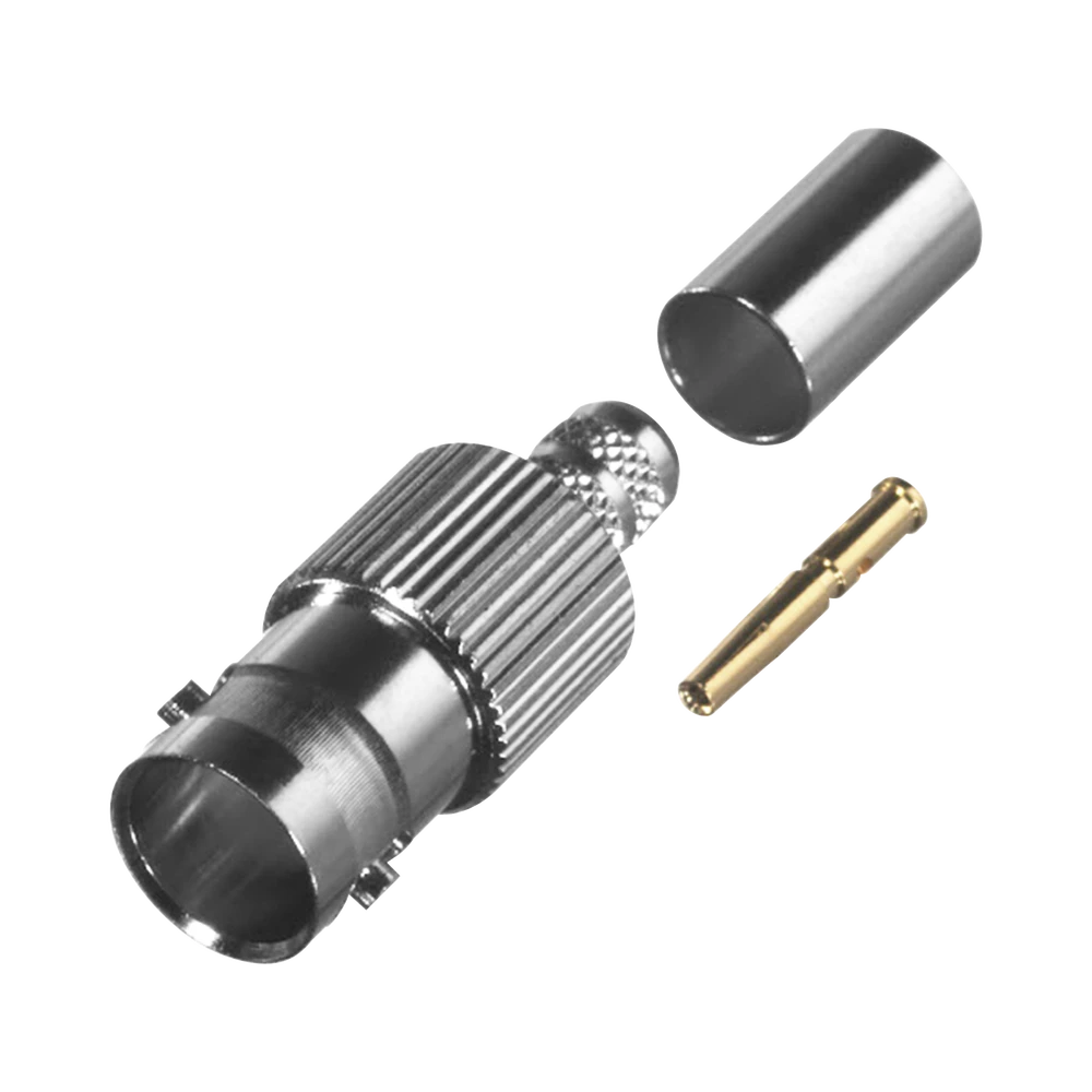 CONECTOR BNC HEMBRA DE ANILLO PLEGABLE PARA CABLE RG-179/U, PIN SOLDABLE, GRUPO S, NÍQUEL/ ORO/ TEFLÓN.-Conectores-RF INDUSTRIES,LTD-Bsai Seguridad & Controles