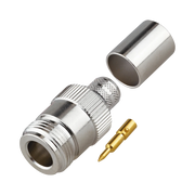 CONECTOR N HEMBRA INVERSO DE ANILLO PLEGABLE PARA CABLES 9913, RG-8/U, LMR-400, GRUPO I, NÍQUEL/ ORO/ TEFLÓN.-Conectores-RF INDUSTRIES,LTD-Bsai Seguridad & Controles