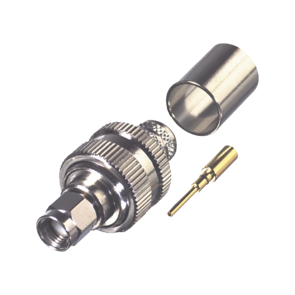 CONECTOR SMA MACHO INVERSO DE ANILLO PLEGABLE PARA RG-8/U, 9913, LMR-400, NÍQUEL/ ORO/ TEFLÓN.-Conectores-RF INDUSTRIES,LTD-Bsai Seguridad & Controles