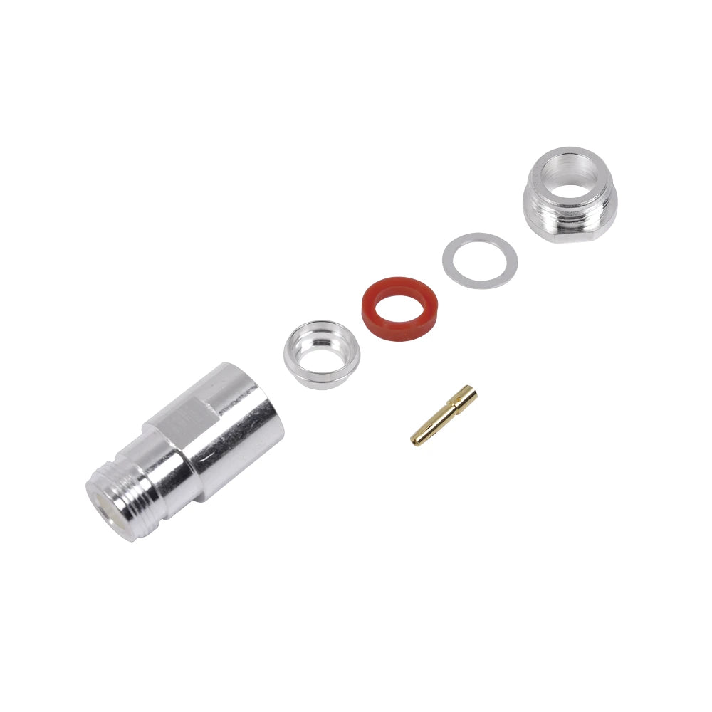 CONECTOR N HEMBRA DE ROSCA PARA LMR-400, 9913, 7810A, 8214, CNT-400, RG8/U-SYS, R-FLASH-1113, PLATA/ ORO/ TEFLÓN.-Conectores-RF INDUSTRIES,LTD-Bsai Seguridad & Controles