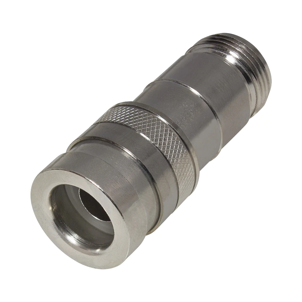 CONECTOR N HEMBRA DE COMPRESIÓN, EN LÍNEA PARA LMR-400, CNT-400, RG-8/U, PLATA/ ORO/ TEFLÓN.-Conectores-RF INDUSTRIES,LTD-Bsai Seguridad & Controles