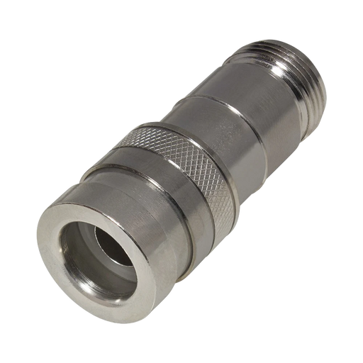 CONECTOR N HEMBRA DE COMPRESIÓN, EN LÍNEA PARA LMR-400, CNT-400, RG-8/U, PLATA/ ORO/ TEFLÓN.-Conectores-RF INDUSTRIES,LTD-Bsai Seguridad & Controles