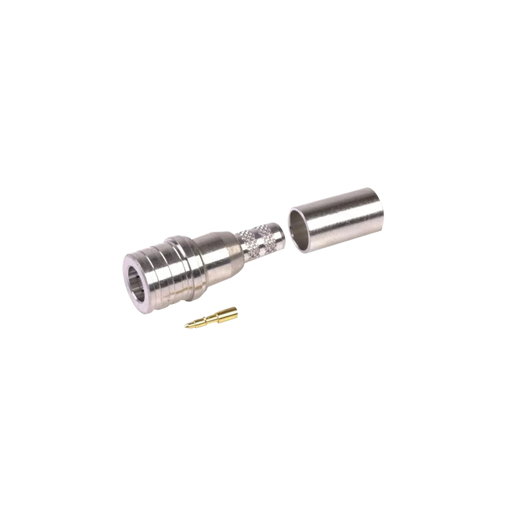 CONECTOR QMA (QUICK MATE) MACHO, ANILLO PLEGABLE PARA RG-8/X, LMR-240, BRONCE BLANCO/ORO/TEFLÓN.-Conectores-RF INDUSTRIES,LTD-Bsai Seguridad & Controles