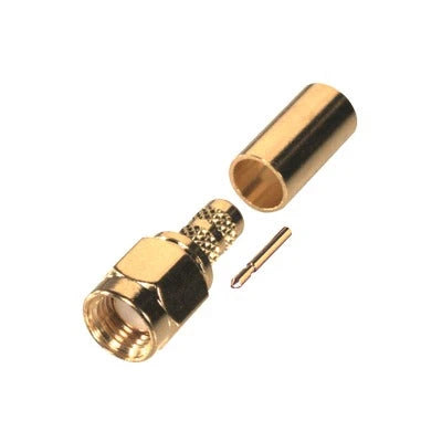 CONECTOR SMA MACHO INVERSO DE ANILLO PLEGABLE PARA CABLES 9258, RG-8/X, LMR-240, ORO/ORO/TEFLÓN.-Conectores-RF INDUSTRIES,LTD-Bsai Seguridad & Controles