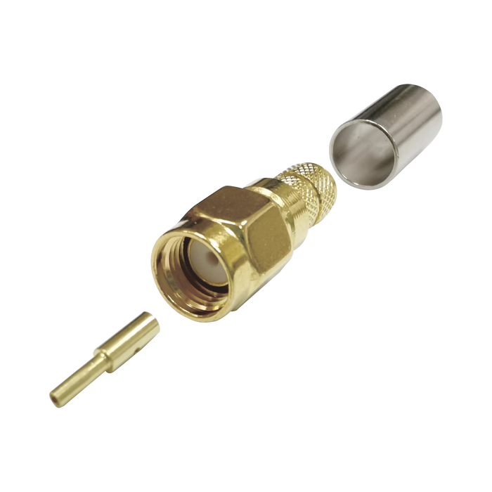 CONECTOR SMA MACHO INVERSO DE ANILLO PLEGABLE PARA CABLES RG-8/X, LMR-240, 9258, ORO/ ORO/ TEFLÓN.?-Conectores-EPCOM TITANIUM-Bsai Seguridad & Controles