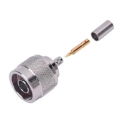 CONECTOR N MACHO DE ANILLO PLEGABLE PARA CABLES COAXIALES RG-58/U, RG-142/U, LMR-195, NÍQUEL/ ORO/ TEFLÓN.?-Conectores-RF INDUSTRIES,LTD-Bsai Seguridad & Controles