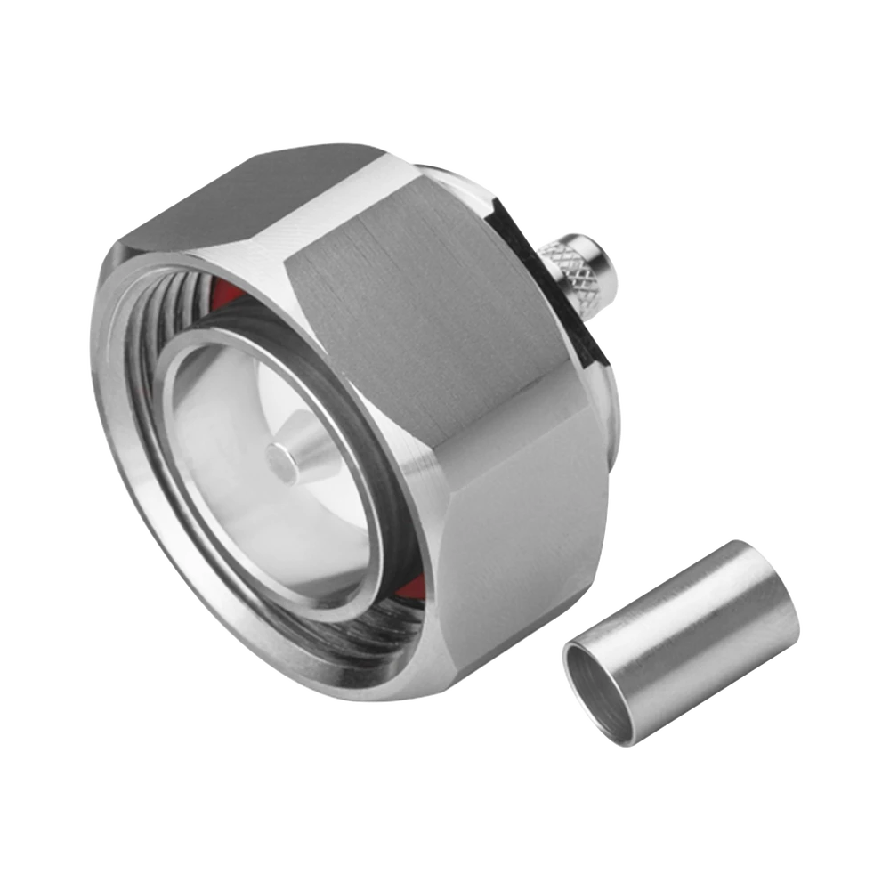 CONECTOR DIN 7-16 MACHO DE PIN CAUTIVO, ANILLO PLEGABLE PARA CABLE RG-8/X, LMR-240, BRONCE BLANCO/ PLATA/ TEFLÓN.?-Conectores-RF INDUSTRIES,LTD-Bsai Seguridad & Controles