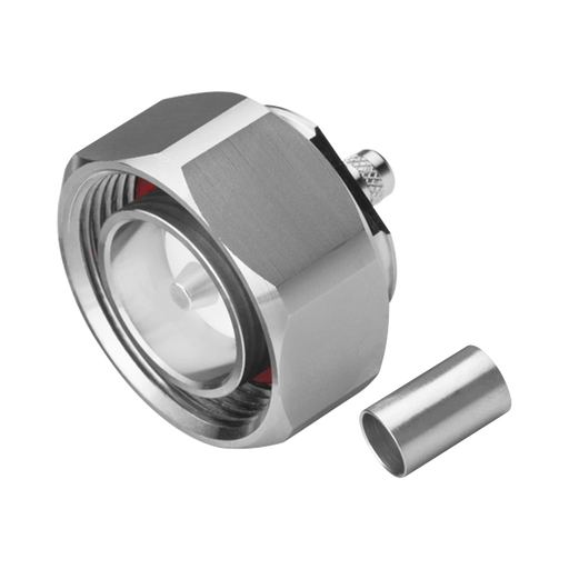 CONECTOR DIN 7-16 MACHO DE PIN CAUTIVO, ANILLO PLEGABLE PARA CABLE RG-8/X, LMR-240, BRONCE BLANCO/ PLATA/ TEFLÓN.?-Conectores-RF INDUSTRIES,LTD-Bsai Seguridad & Controles