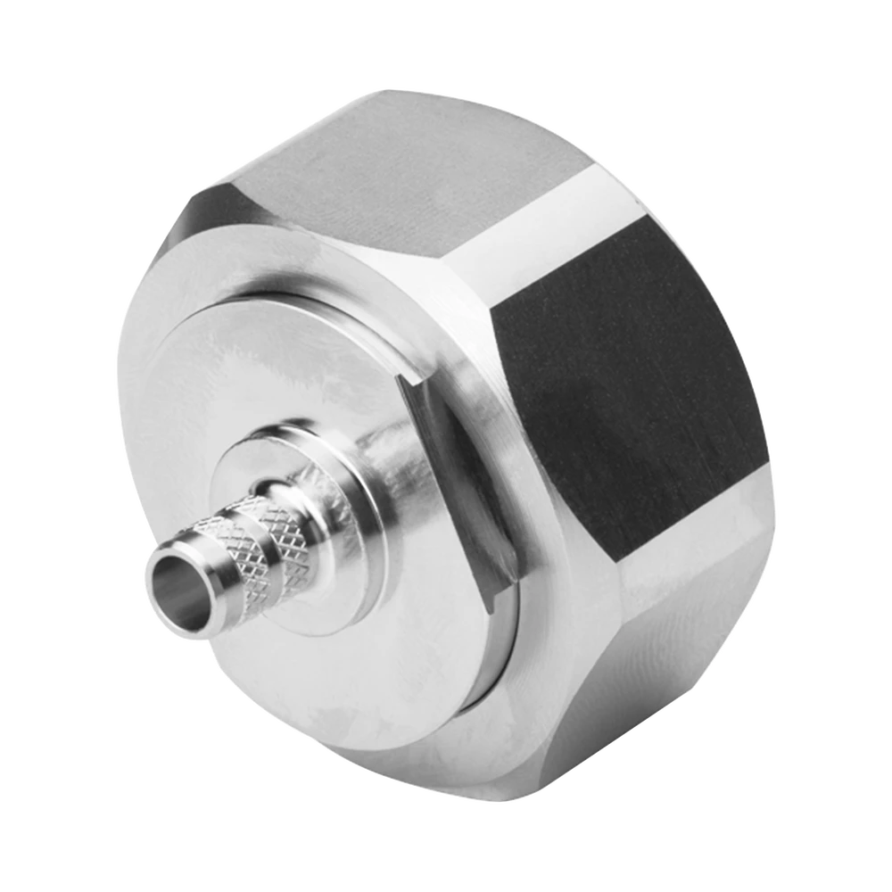 CONECTOR DIN 7-16 MACHO DE PIN CAUTIVO, ANILLO PLEGABLE PARA CABLE RG-8/X, LMR-240, BRONCE BLANCO/ PLATA/ TEFLÓN.?-Conectores-RF INDUSTRIES,LTD-Bsai Seguridad & Controles