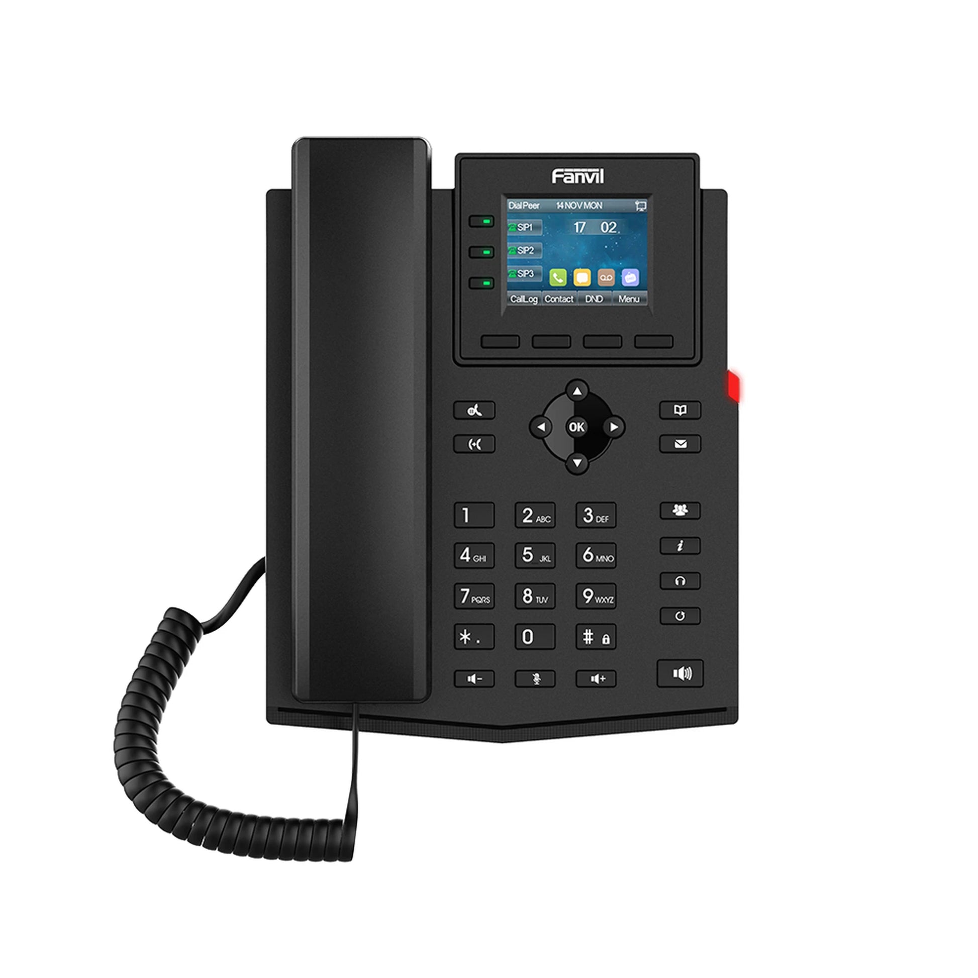 TELÉFONO 2 HILOS PARA SWITCH PN8 Y PN24 /EMPRESARIAL PARA 4 LÍNEAS SIP CON PANTALLA LCD DE 2.4 PULGADAS A COLOR, OPUS Y CONFERENCIA DE 6 VÍAS, POE.-VoIP - Telefonía IP - Videoconferencia-FANVIL-X302-2W-Bsai Seguridad & Controles