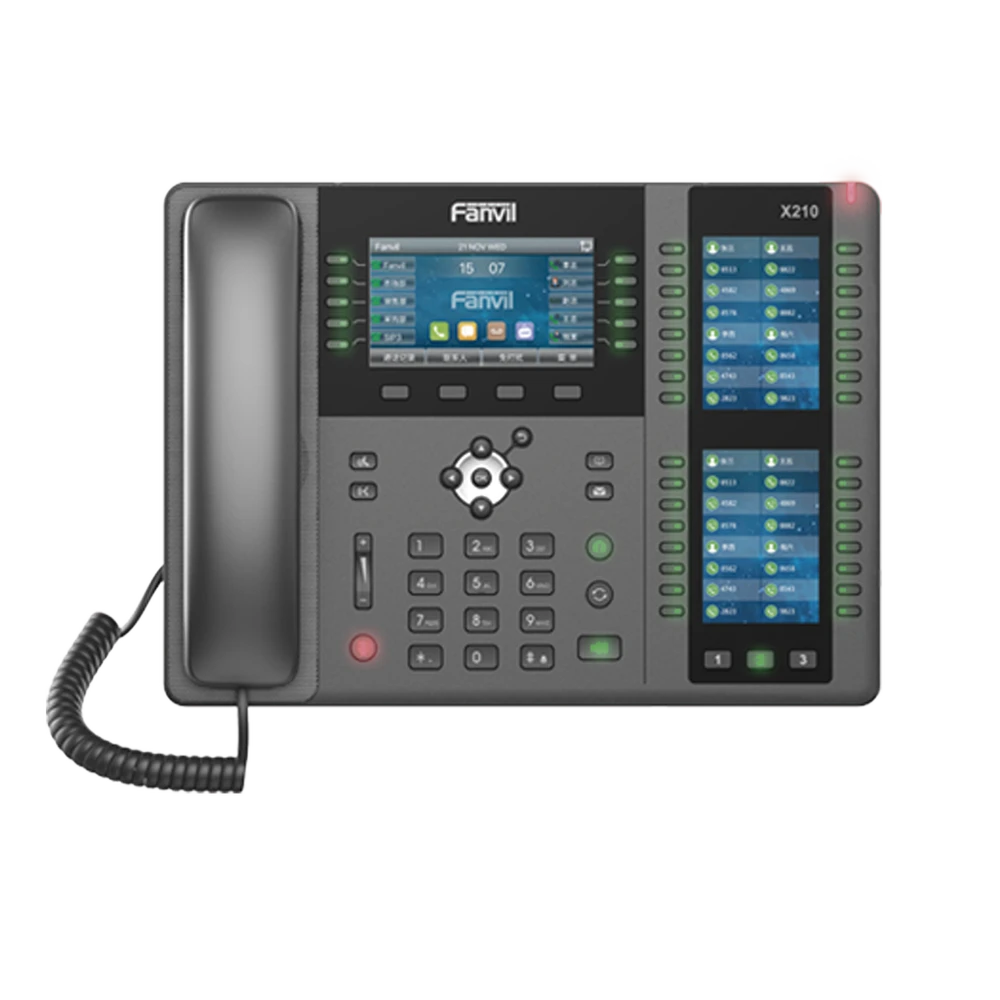 TELÉFONO EMPRESARIAL IP HASTA 20 LINEAS SIP, PANTALLA A COLOR 4.3 PULGADAS, 106 BOTONES DSS, BLUETOOTH INTEGRADO, WI-FI (POR MEDIO USB DONGLE), PUERTOS GIGABIT, SOPORTA VIDEO, POE-VoIP y Telefonía IP-FANVIL-Bsai Seguridad & Controles