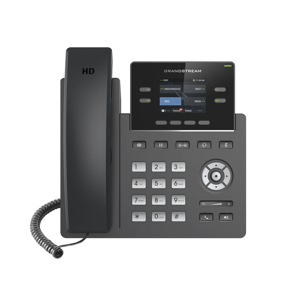 TELÉFONO IP DE 2 LÍNEAS DE GRADO OPERADOR-VoIP y Telefonía IP-GRANDSTREAM-Bsai Seguridad & Controles