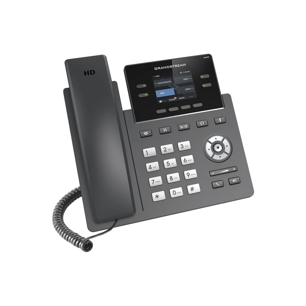 TELÉFONO IP DE 2 LÍNEAS DE GRADO OPERADOR-VoIP y Telefonía IP-GRANDSTREAM-Bsai Seguridad & Controles