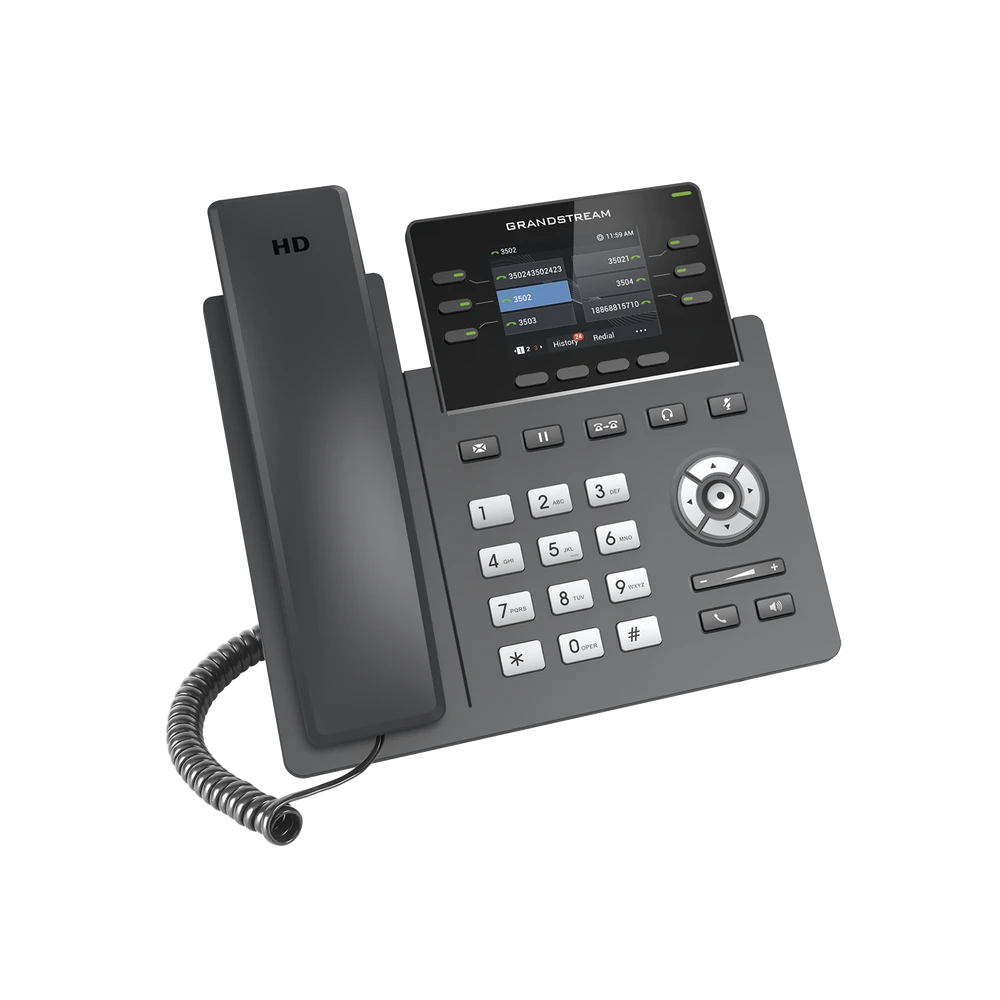 TELÉFONO IP DE 3 LÍNEAS DE GRADO OPERADOR-VoIP y Telefonía IP-GRANDSTREAM-Bsai Seguridad & Controles