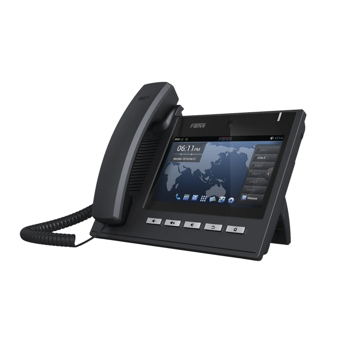 TELÉFONO IP EJECUTIVO PARA 6 LÍNEAS SIP CON VIDEO CONFERENCIA HD720, PANTALLA MULTI-TOUCH, VOZ HD Y CONFERENCIA DE 10 VÍAS CON SOPORTE PARA POE-VoIP y Telefonía IP-FANVIL-C600-Bsai Seguridad & Controles