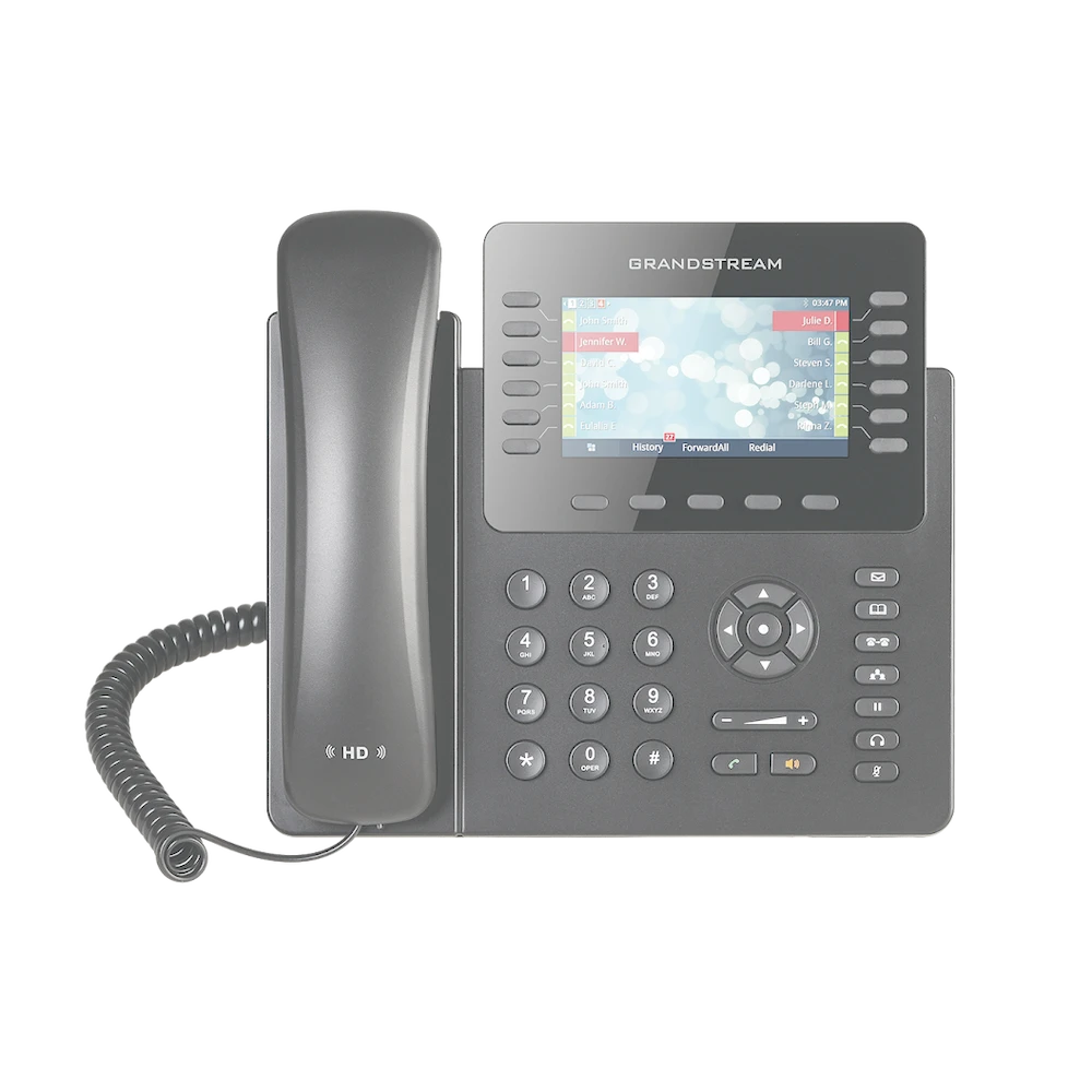 TELÉFONO IP EMPRESARIAL DE 12 LÍNEAS CON 5 TECLAS DE FUNCIÓN Y CONFERENCIA DE 4 VÍAS, POE-VoIP y Telefonía IP-GRANDSTREAM-Bsai Seguridad & Controles