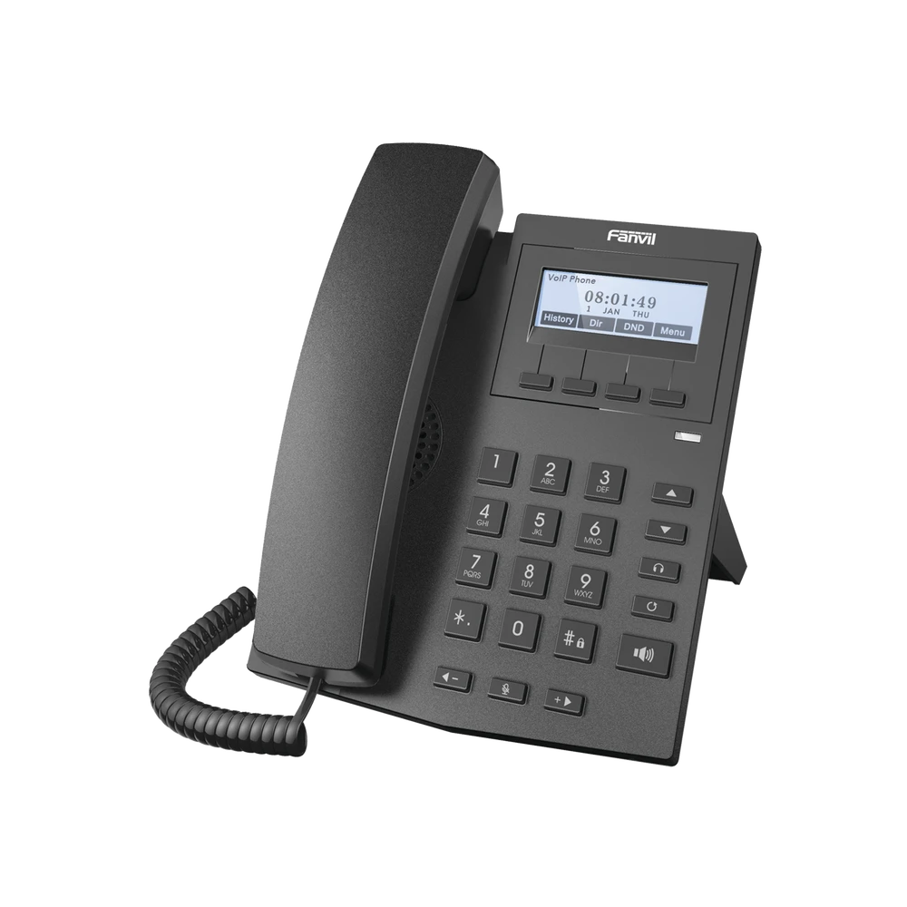 TELÉFONO IP EMPRESARIAL PARA 2 LINEAS SIP CON PANTALLA LCD 128 X 48 PX Y CONFERENCIA DE 3 VÍAS, POE-VoIP y Telefonía IP-FANVIL-Bsai Seguridad & Controles