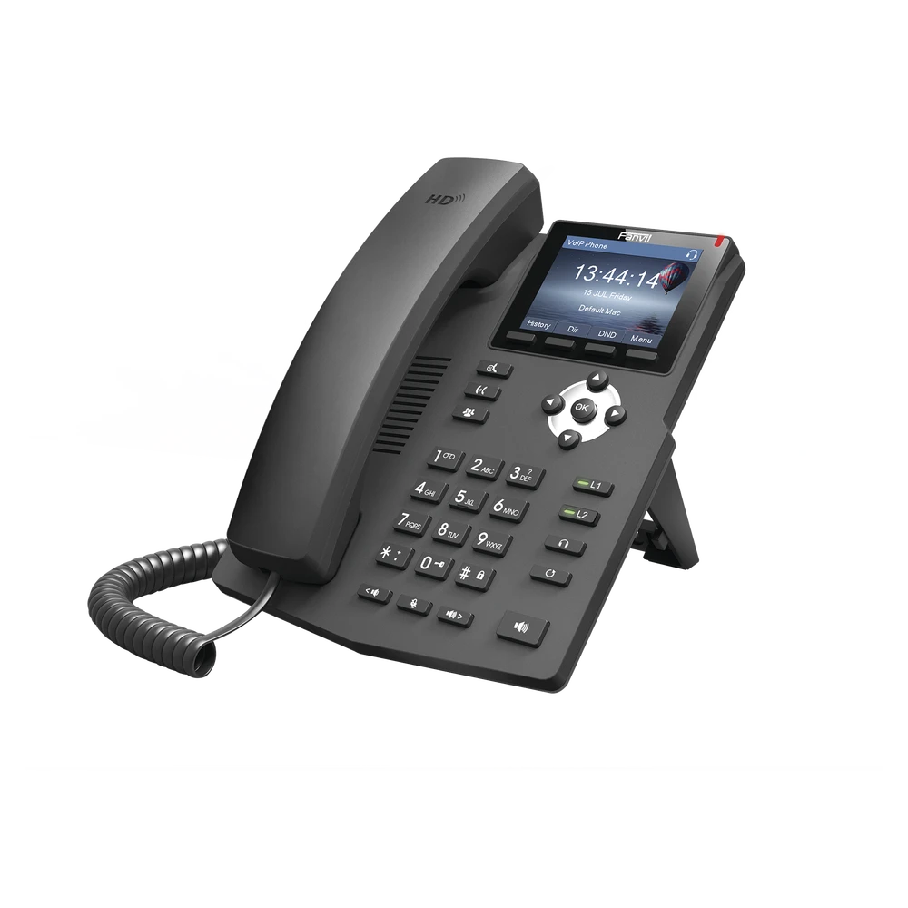 TELÉFONO IP EMPRESARIAL PARA 2 LINEAS SIP CON PANTALLA LCD DE 2.4 PULGADAS A COLOR Y CONFERENCIA DE 3 VÍAS, POE-VoIP y Telefonía IP-FANVIL-Bsai Seguridad & Controles