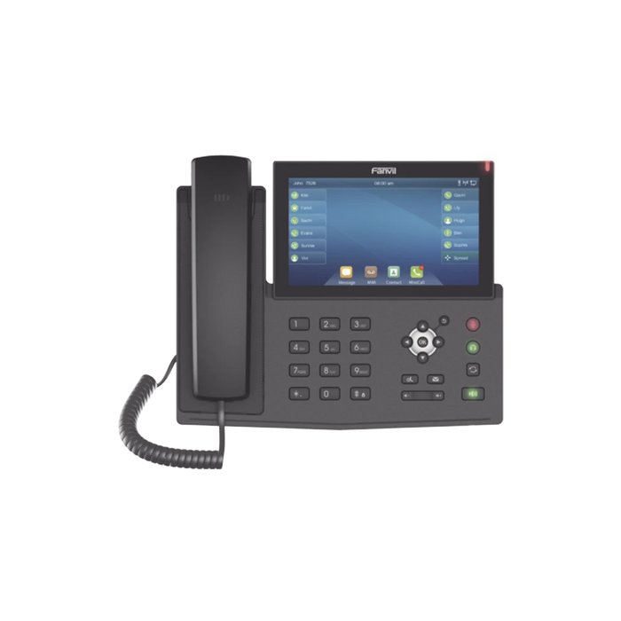 TELÉFONO IP EMPRESARIAL PARA 20 LINEAS SIP, PANTALLA TÁCTIL DE 7", BLUETOOTH INTEGRADO, POE Y HASTA 127 BOTONES DSS CON DOBLE PUERTO GIGABIT, SOPORTA CODEC DE VIDEO-VoIP y Telefonía IP-FANVIL-X7-F-Bsai Seguridad & Controles