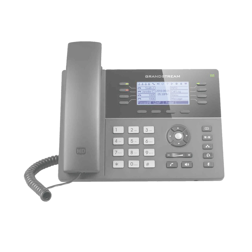 TELÉFONO IP GAMA MEDIA DE 8 LÍNEAS CON 4 TECLAS DE FUNCIÓN, 32 TECLAS DE EXTENSIÓN BLF DIGITAL Y CONFERENCIA DE 5 VÍAS POE-VoIP y Telefonía IP-GRANDSTREAM-Bsai Seguridad & Controles