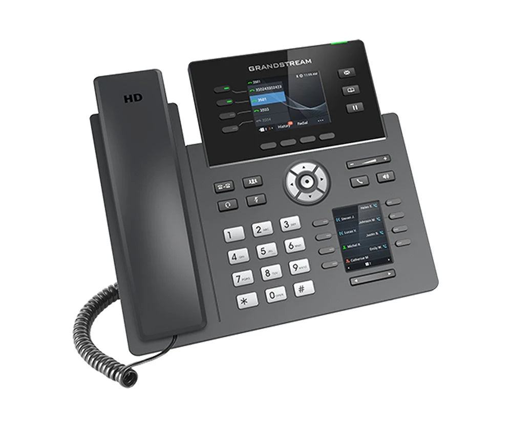 TELEFONO IP GRANDSTREAM GRP2614 2 PUERTOS ETHERNET GIGA, PLACA FRONTAL INTERCAMBIABLE, TECLAS BLF JUNTO A PANTALLA LCD, POE, WIFI DOBLE BANDA, BLUETOOTH, INCLUYE ADAPTADOR 12V-Telefon&iacute;a-GRANDSTREAM-Bsai Seguridad & Controles