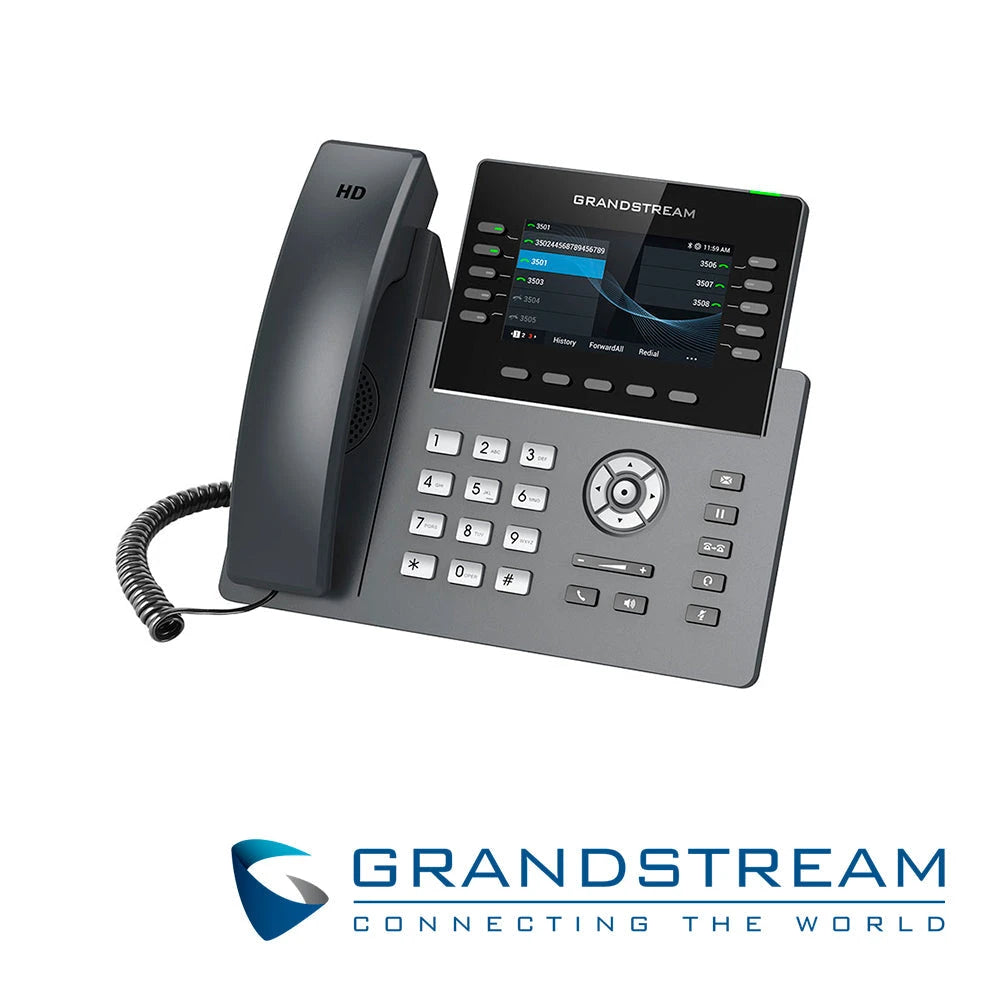 TELEFONO IP HD GRADO CARRIER GRANDSTREAM GRP2615, 5 CUENTAS SIP, 10 LINEAS, 10 TECLAS MULTI FUNCION, PANTALLA LCD DE 3.5, 2XGIGAETH, PLACA FRONTAL INTERCAMBIABLE, SOPORTA POE 802.3AF, WIFI DUALBAND AC, BLUETOOTH, INCLUYE ADAPTADOR 12V-VoIP y Telefonía IP-GRANDSTREAM-Bsai Seguridad & Controles