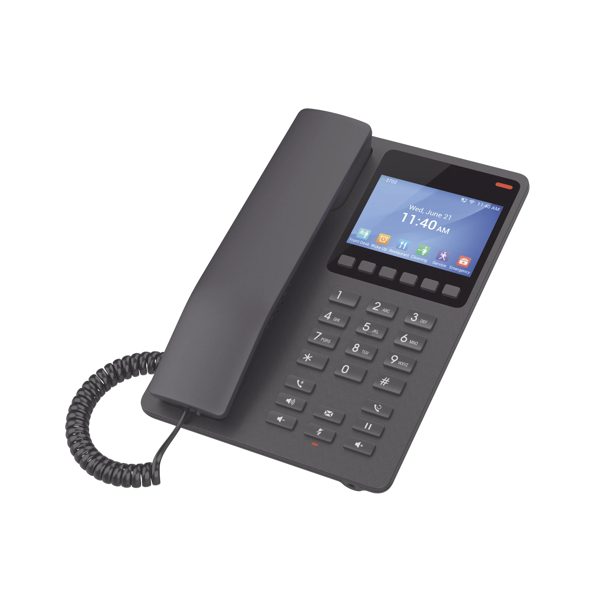 TELÉFONO IP WIFI HOTELERO CON PANTALLA LCD A COLOR, 2 LÍNEAS SIP CON 2 CUENTAS, CODEC OPUS, IPV4/IPV6, COLOR NEGRO, CON GESTIÓN EN LA NUBE GDMS-VoIP - Telefonía IP - Videoconferencia-GRANDSTREAM-GHP631W-Bsai Seguridad & Controles