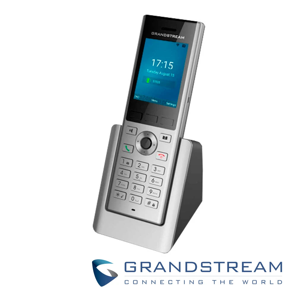 TELEFONO VOIP WIFI GRANDSTREAM WP820, 2 CUENTAS SIP, BATERIA DE 7.5 HORAS DE USO Y 120 HORAS DE ESPERA, VOZ HD, BOTON DE PANICO Y PTT (OPERA COMO RADIO), WIFI DOBLE BANDA, MICRO USB, JACK 3.5MM.-VoIP y Telefonía IP-GRANDSTREAM-Bsai Seguridad & Controles