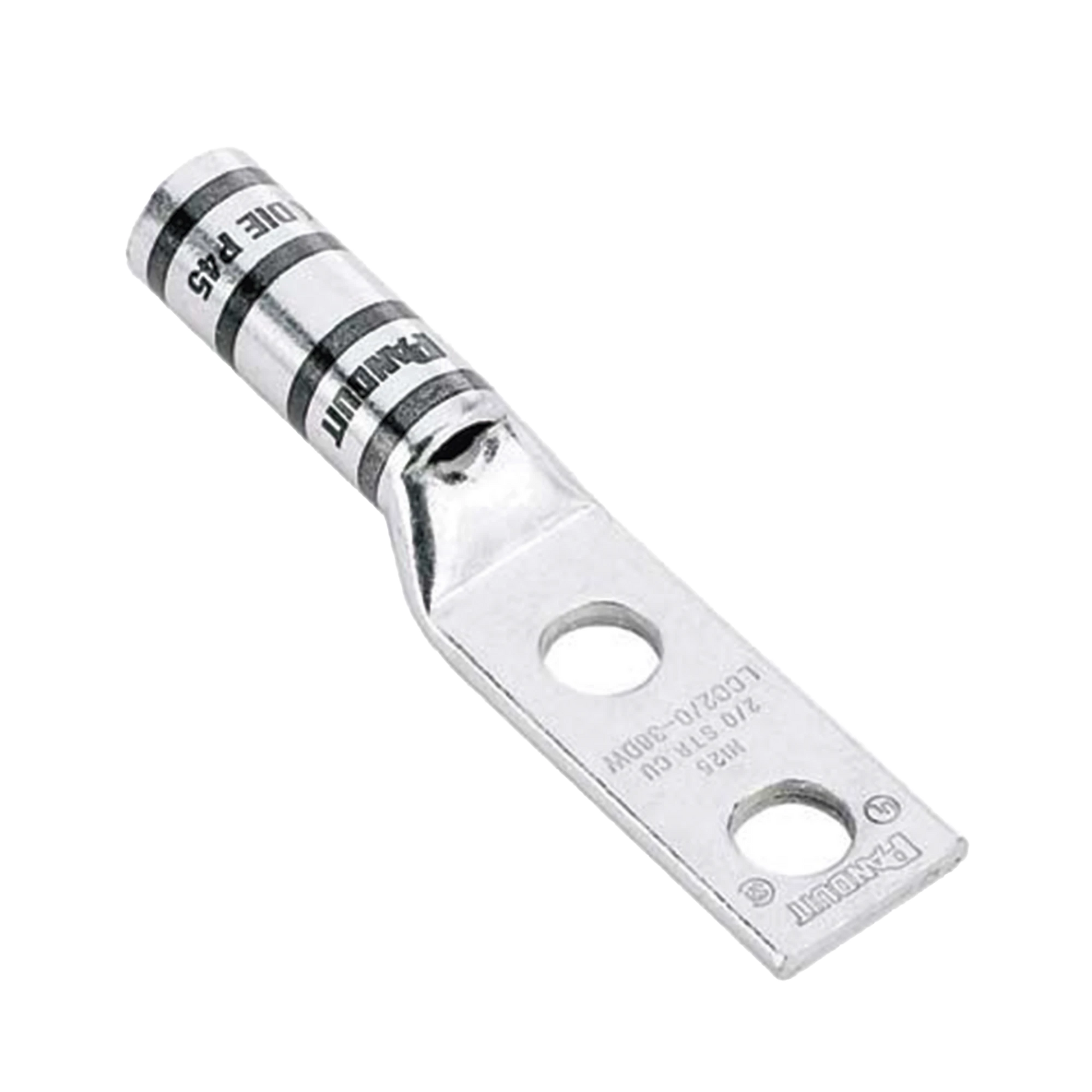TERMINAL DE COMPRESIÓN PAN-LUG™ DE BARRIL LARGO, DE DOS ORIFICIOS DE 1/2", PARA CABLE 6 AWG, ESPACIO ENTRE ORIFICIOS DE 1.75".-Ferreteria-PANDUIT-Bsai Seguridad & Controles
