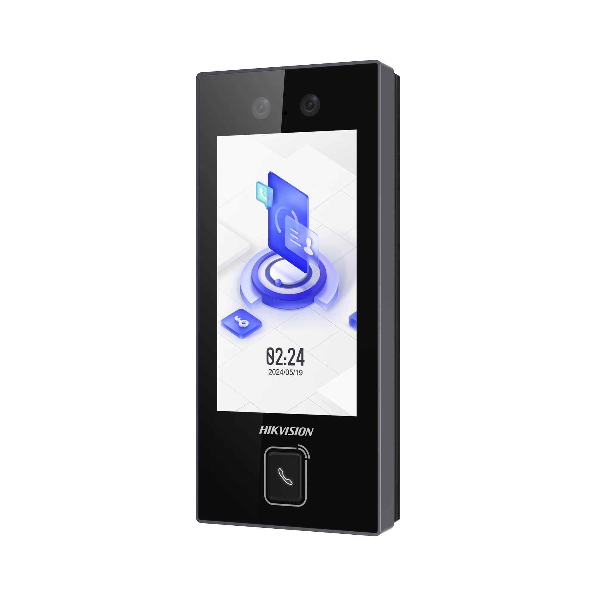 TERMINAL FACIAL MIN MOE CON BOTON DE LLAMADA FÍSICO / 3000 ROSTROS / PANTALLA 4.5" / ADMINISTRABLE EN LA NUBE CON HIK-CONNECT TEAMS / EXTERIOR IP65 / POE / WIFI-Biométricos-HIKVISION-DS-K1T344MBWX-E1-Bsai Seguridad & Controles