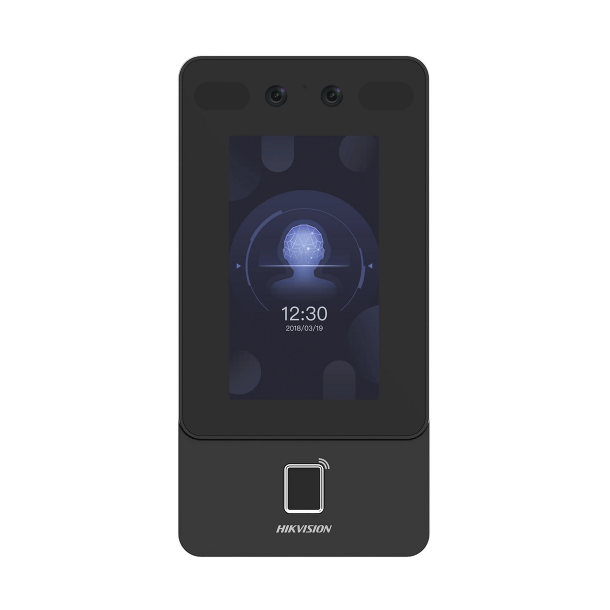 TERMINAL MIN MOE POE & WIFI DE RECONOCIMIENTO FACIAL Y HUELLA CO LECTOR PROX EM / EXTERIOR IP65 / HASTA 1.5 MTS EN LECTURA DE ROSTRO / SOPORTA P2P / 1,500 ROSTROS / 3,000 HUELLAS / SALIDA 12 VCD PARA CHAPA / POE-Biométricos-HIKVISION-Bsai Seguridad & Controles