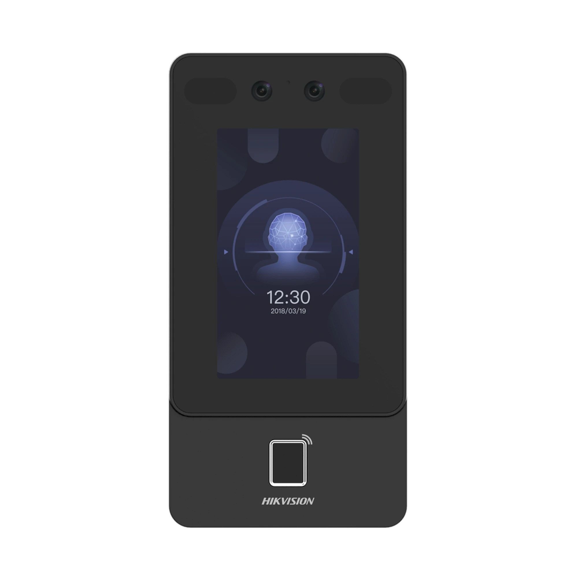 TERMINAL MIN MOE POE & WIFI DE RECONOCIMIENTO FACIAL Y HUELLA CO LECTOR PROX EM / EXTERIOR IP65 / HASTA 1.5 MTS EN LECTURA DE ROSTRO / SOPORTA P2P / 1,500 ROSTROS / 3,000 HUELLAS / SALIDA 12 VCD PARA CHAPA / POE-Biométricos-HIKVISION-Bsai Seguridad & Controles