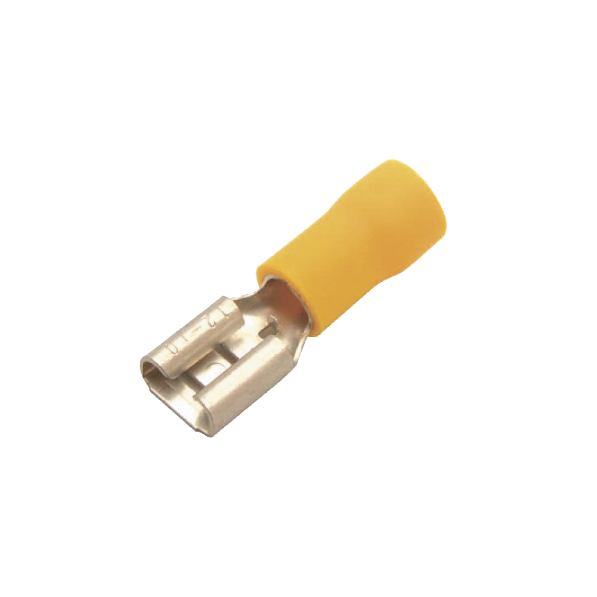 TERMINAL TIPO HEMBRA AISLADA 0.250 / 12 - 10 AWG / AMARILLO / PAQUETE DE 25 PIEZAS.-Ferreteria-EPCOM POWERLINE-Bsai Seguridad & Controles