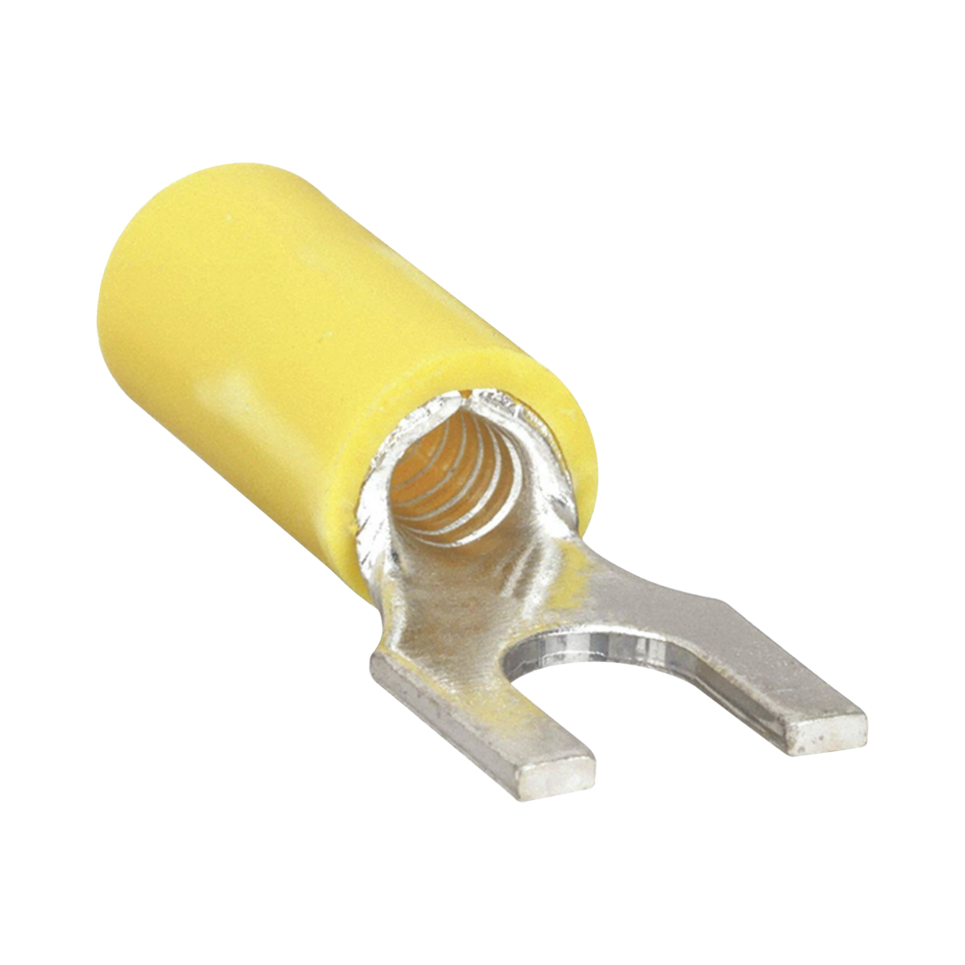 TERMINAL TIPO HORQUILLA ( ESPADA ) AISLADA / 12 - 10 AWG / AMARILLO / PAQUETE DE 25 PIEZAS.-Ferreteria-EPCOM POWERLINE-Bsai Seguridad & Controles