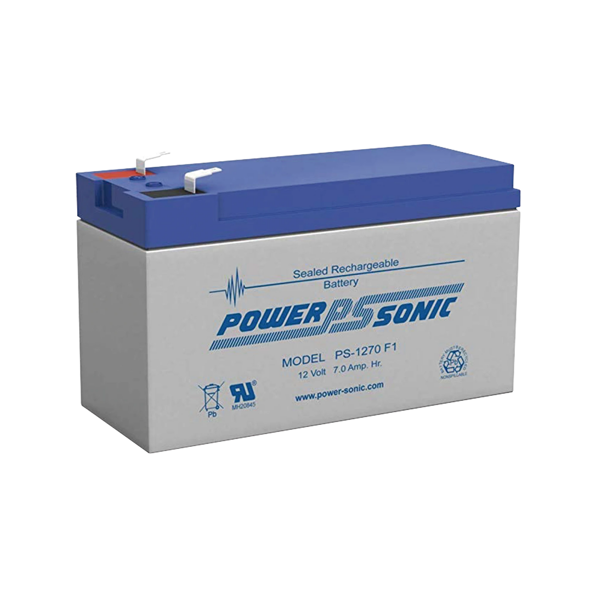 BATERÍA DE RESPALDO UL DE 12V 7AH / IDEAL PARA SISTEMAS DE DETECCIÓN DE INCENDIO / CONTROL DE ACCESO / INTRUSIÓN / VIDEOVIGILANCIA / TERMINALES TIPO F1-Baterías-POWER SONIC-Bsai Seguridad & Controles