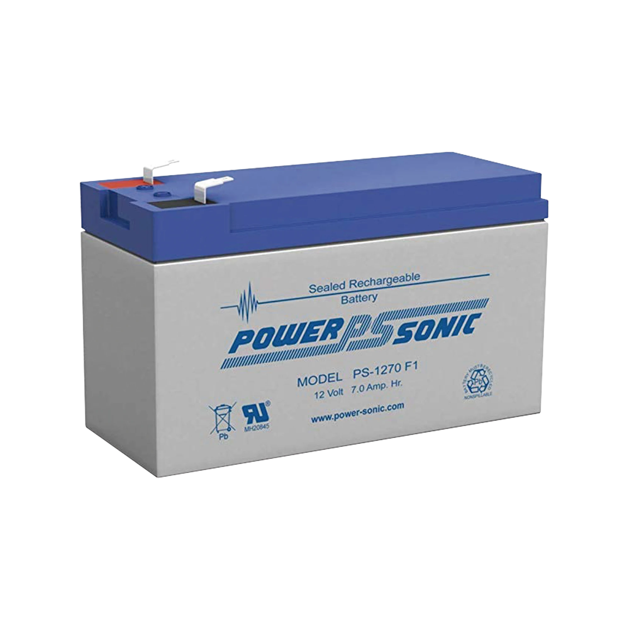 BATERÍA DE RESPALDO UL DE 12V 7AH / IDEAL PARA SISTEMAS DE DETECCIÓN DE INCENDIO / CONTROL DE ACCESO / INTRUSIÓN / VIDEOVIGILANCIA / TERMINALES TIPO F1-Baterías-POWER SONIC-Bsai Seguridad & Controles