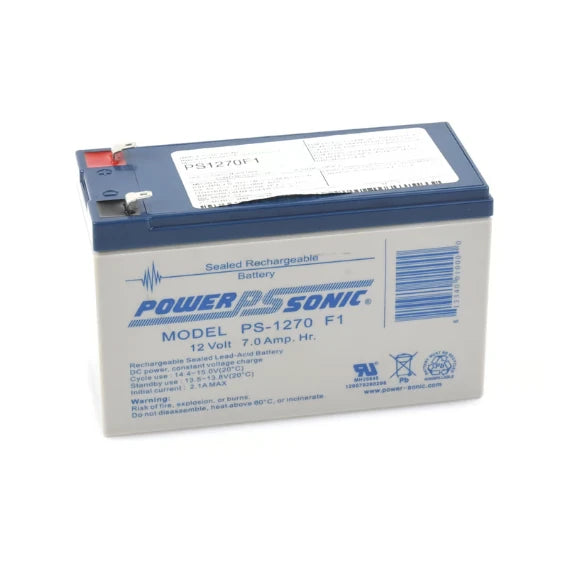 BATERÍA DE RESPALDO UL DE 12V 7AH / IDEAL PARA SISTEMAS DE DETECCIÓN DE INCENDIO / CONTROL DE ACCESO / INTRUSIÓN / VIDEOVIGILANCIA / TERMINALES TIPO F1-Baterías-POWER SONIC-Bsai Seguridad & Controles