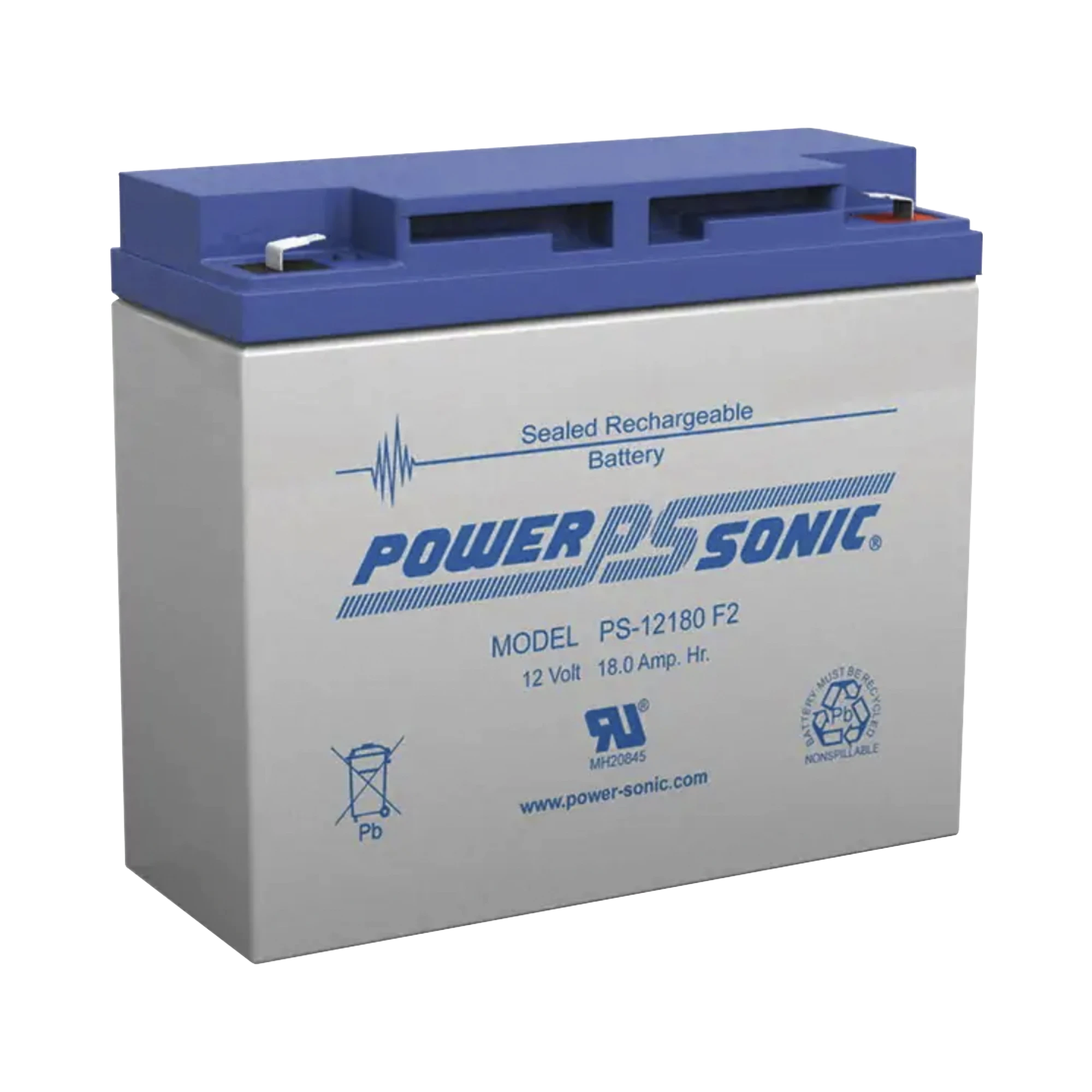 BATERÍA DE RESPALDO UL DE 12V 18AH / IDEAL PARA SISTEMAS DE DETECCIÓN DE INCENDIO / CONTROL DE ACCESO / INTRUSIÓN / VIDEOVIGILANCIA / TERMINALES TIPO F2-Baterías-POWER SONIC-Bsai Seguridad & Controles